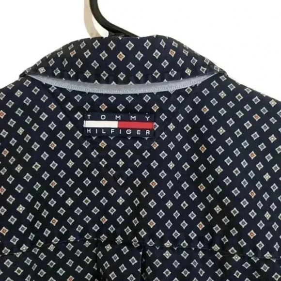 Vtg 90s Tommy Hilfiger Colorblock button shirt - Picture 3 of 5